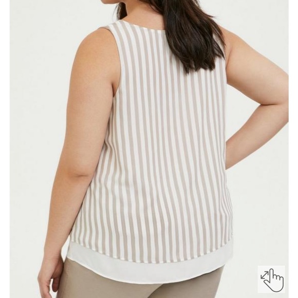 Torrid size 0, EUC  GEORGETTE DOUBLE LAYER SWING TANK - Picture 2 of 5